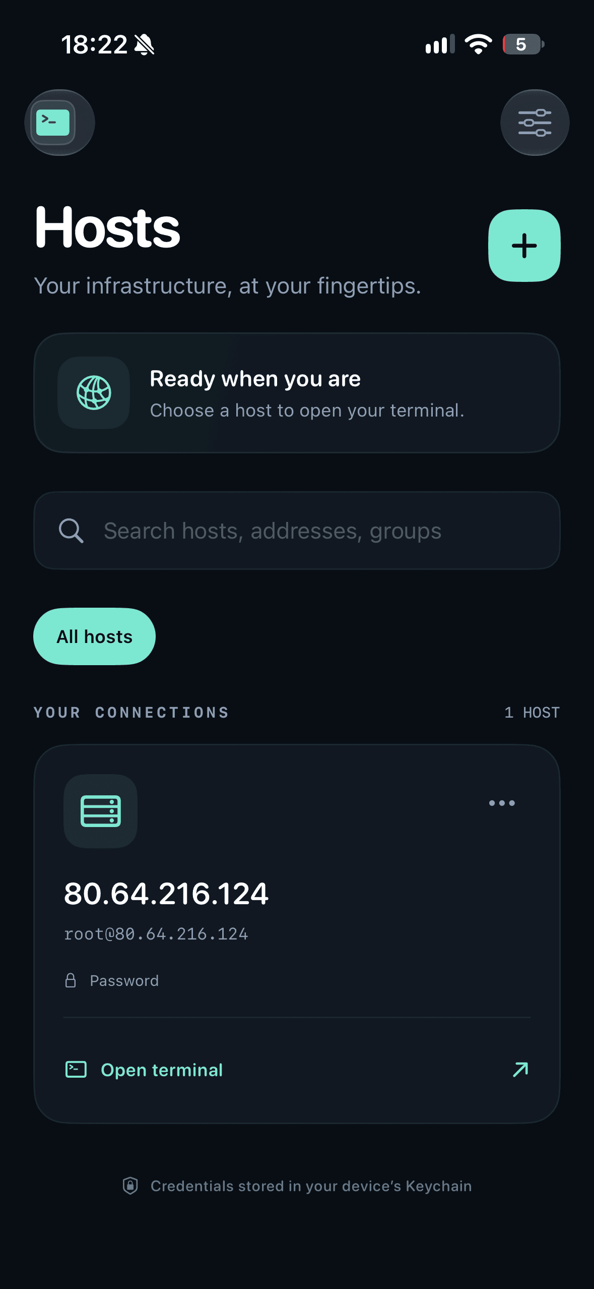 Saved hosts