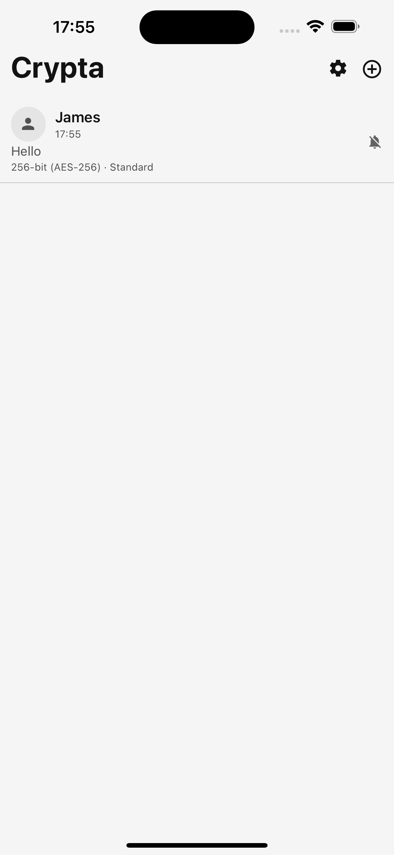 Encrypted Messenger chat list showing recent secure conversations